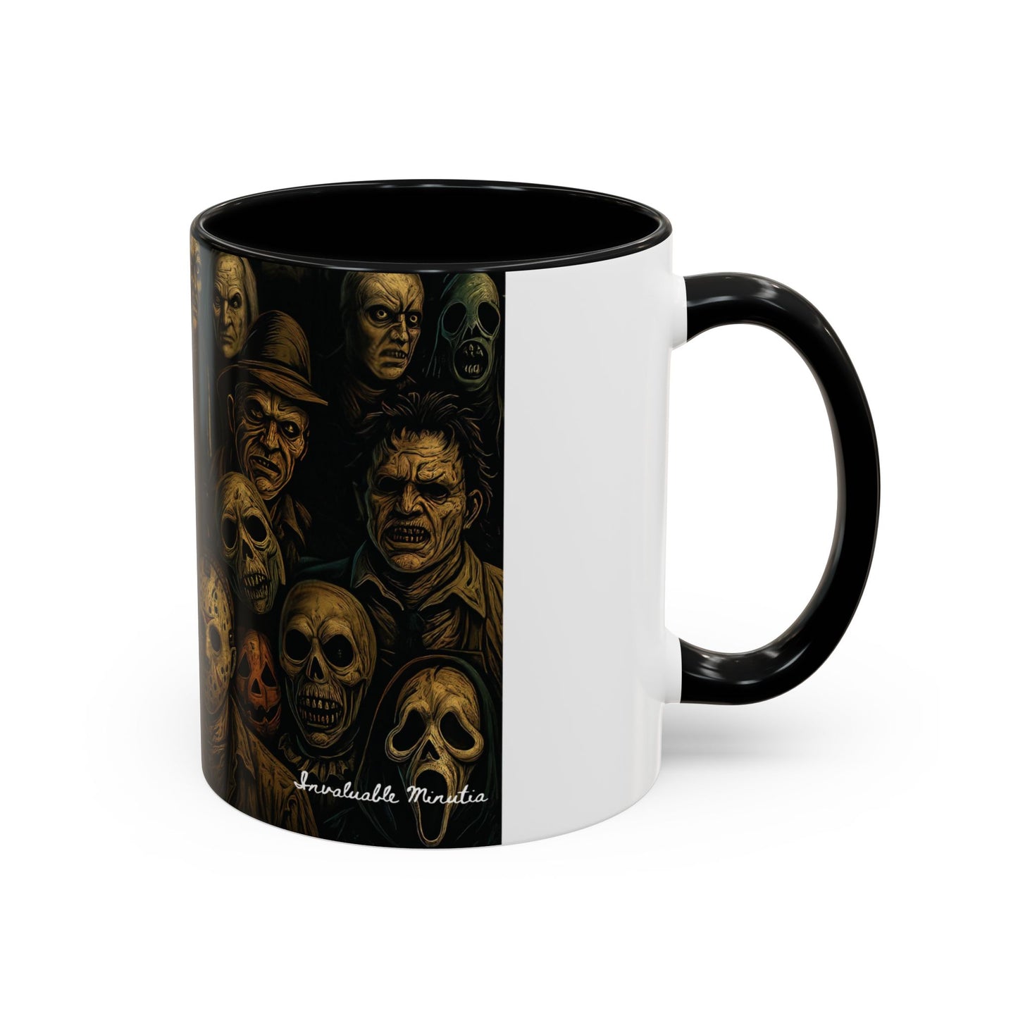 Horror Villain Collage Mug – 15oz & 11oz Ceramic Coffee Mug – Slasher Icons Halloween Gift – Goth Horrorcore Kitchen Decor