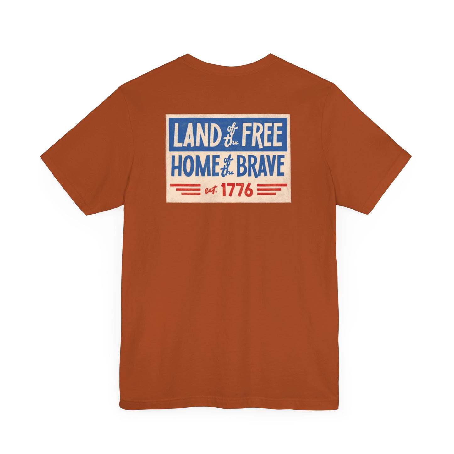 Happy 4th / Land of the Free Tee – Dual-Sided Print – Unisex Bella + Canvas Jersey T-Shirt