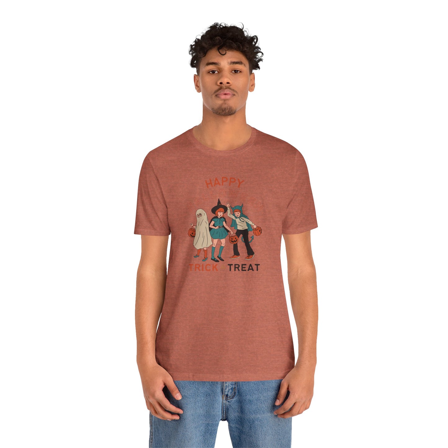 Happy Halloween Trick or Treat Vintage Vibe Tee โ Bella+Canvas 3001