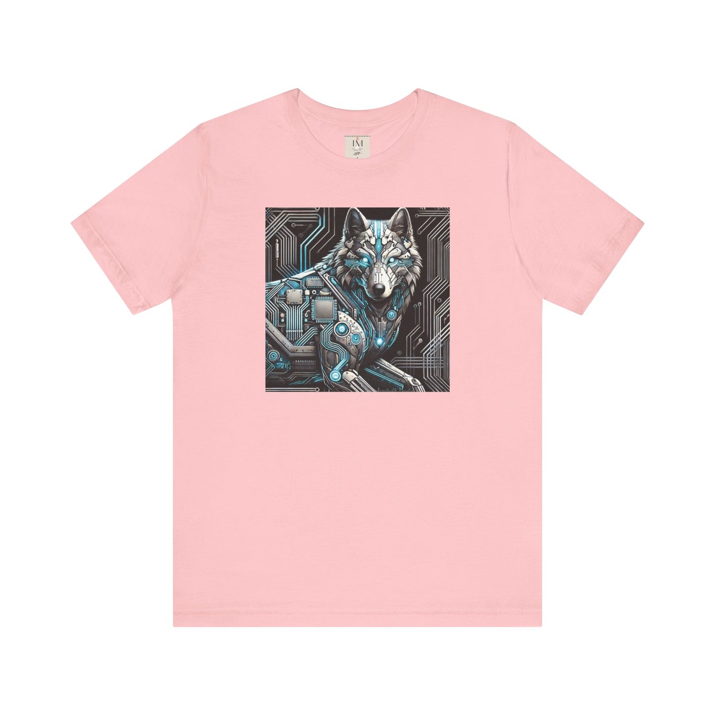 Tech Cyber Wolf Unisex Jersey Tee - Futuristic Animal Print Animal T-Shirt