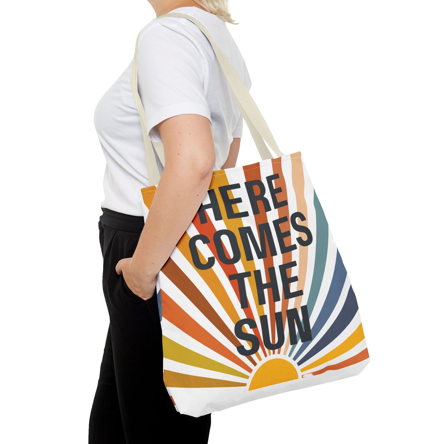 Here Comes the Sun β Retro Sunburst Tote Bag