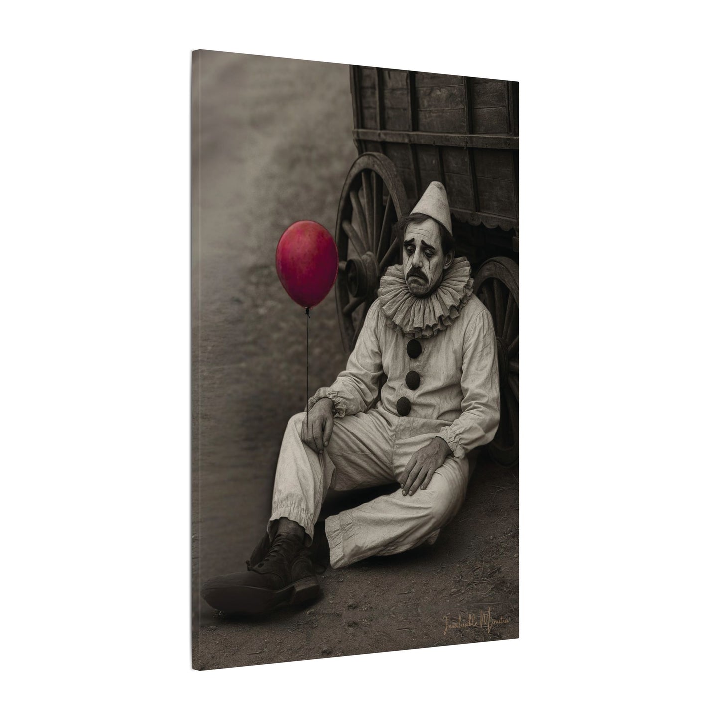 The Clown – Matte Canvas Print (Gallery-Wrapped) 0.75" – Vintage Circus-Inspired Canvas Wall Art