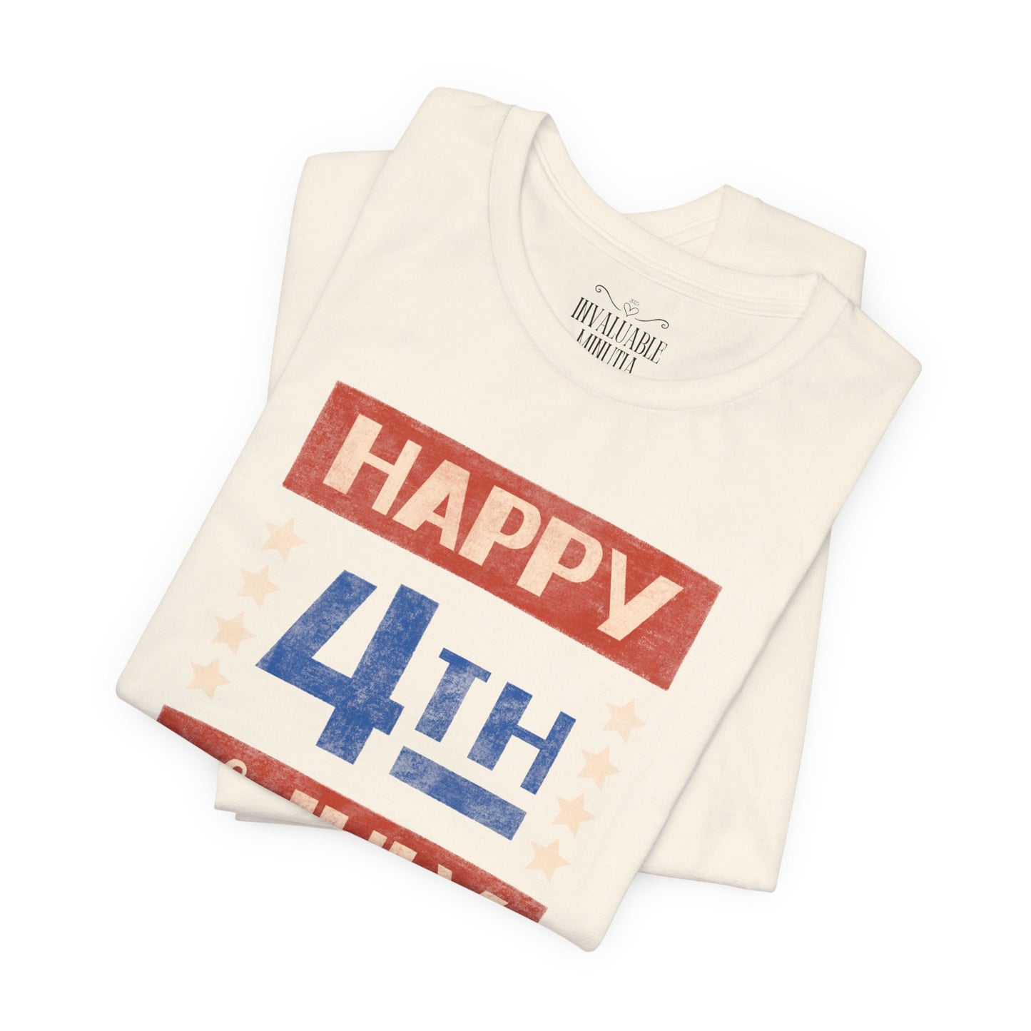 Happy 4th / Land of the Free Tee – Dual-Sided Print – Unisex Bella + Canvas Jersey T-Shirt