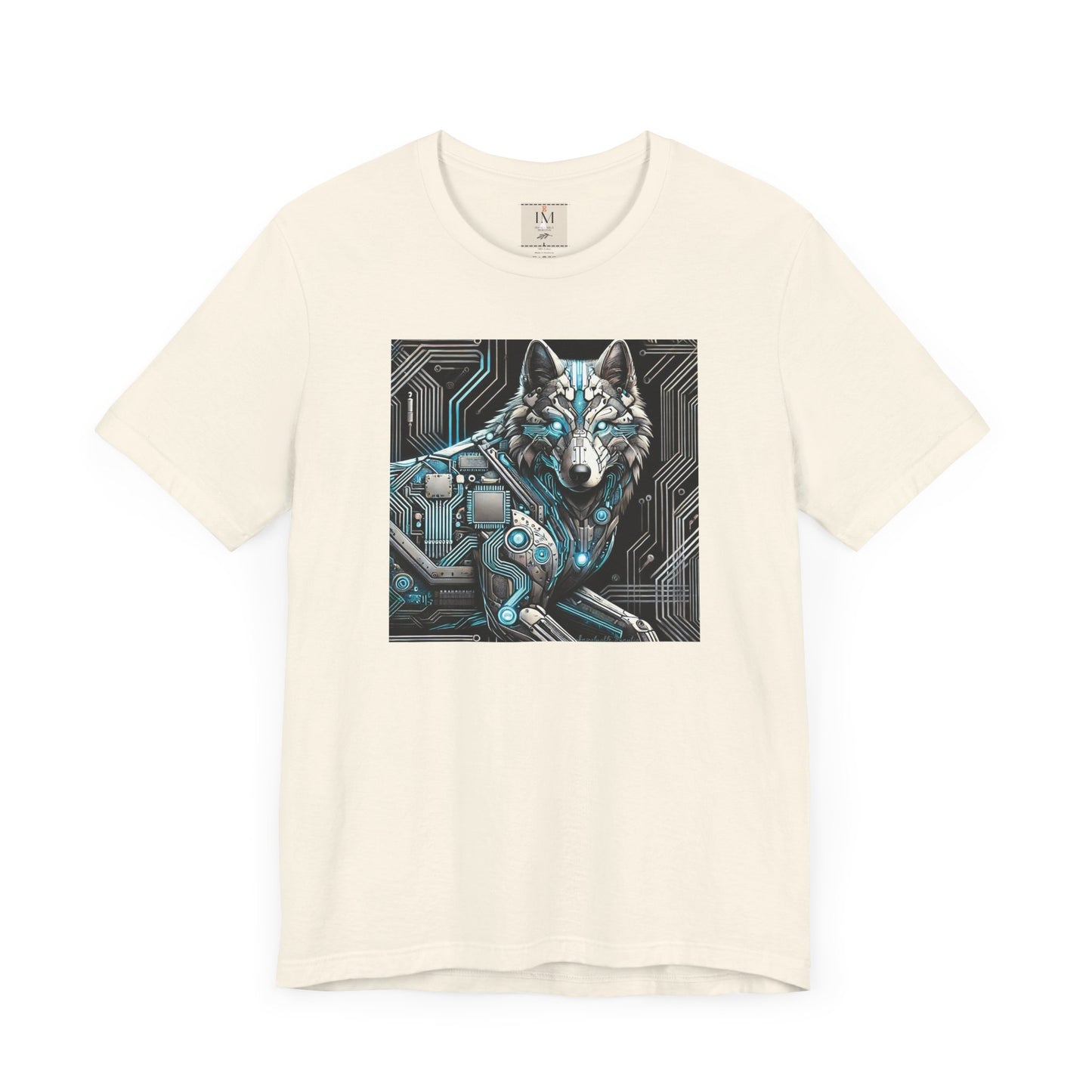Tech Cyber Wolf Unisex Jersey Tee - Futuristic Animal Print Animal T-Shirt