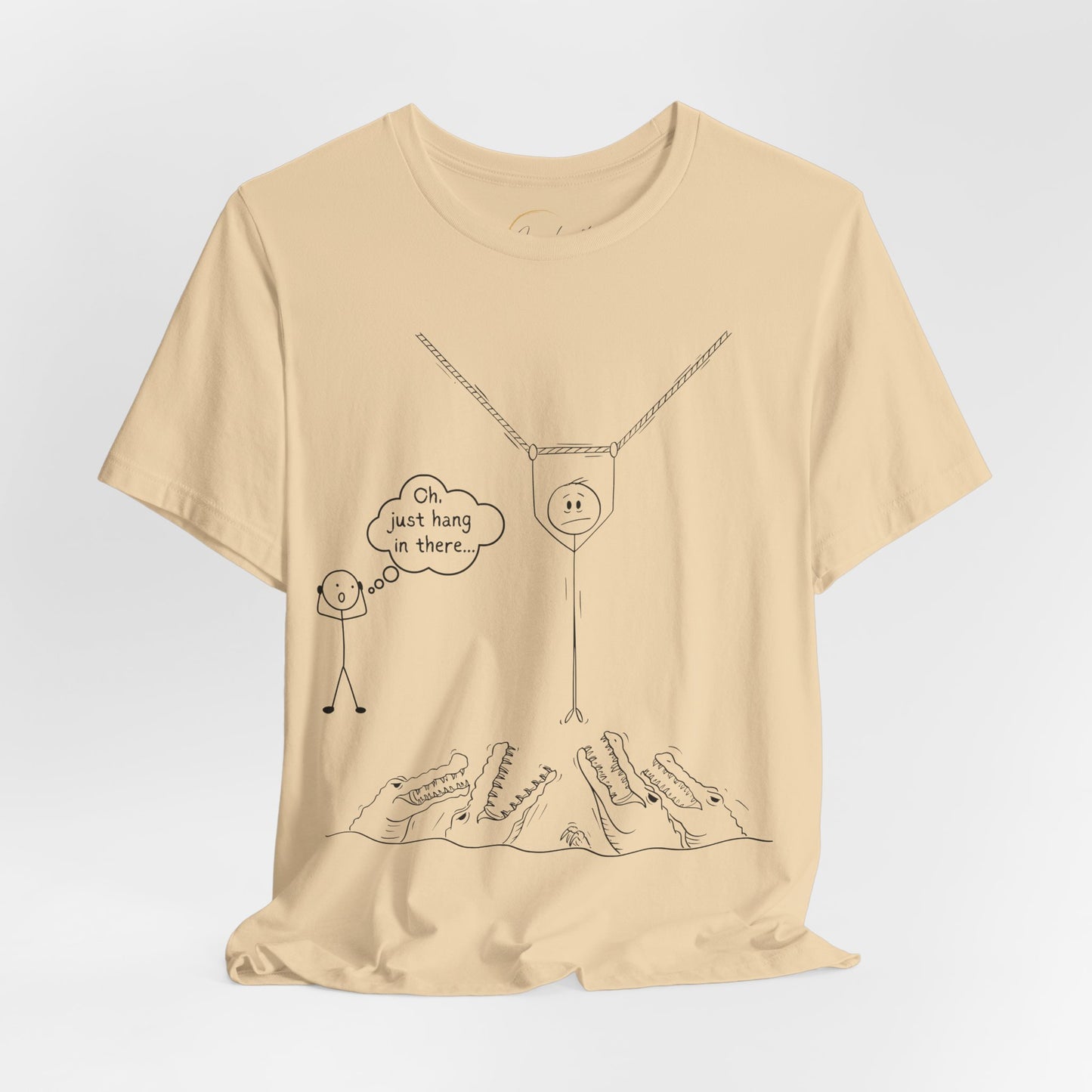 “Hang in There…” Stick Figure Tee | Dark Humor Graphic Shirt | Bella+Canvas Unisex