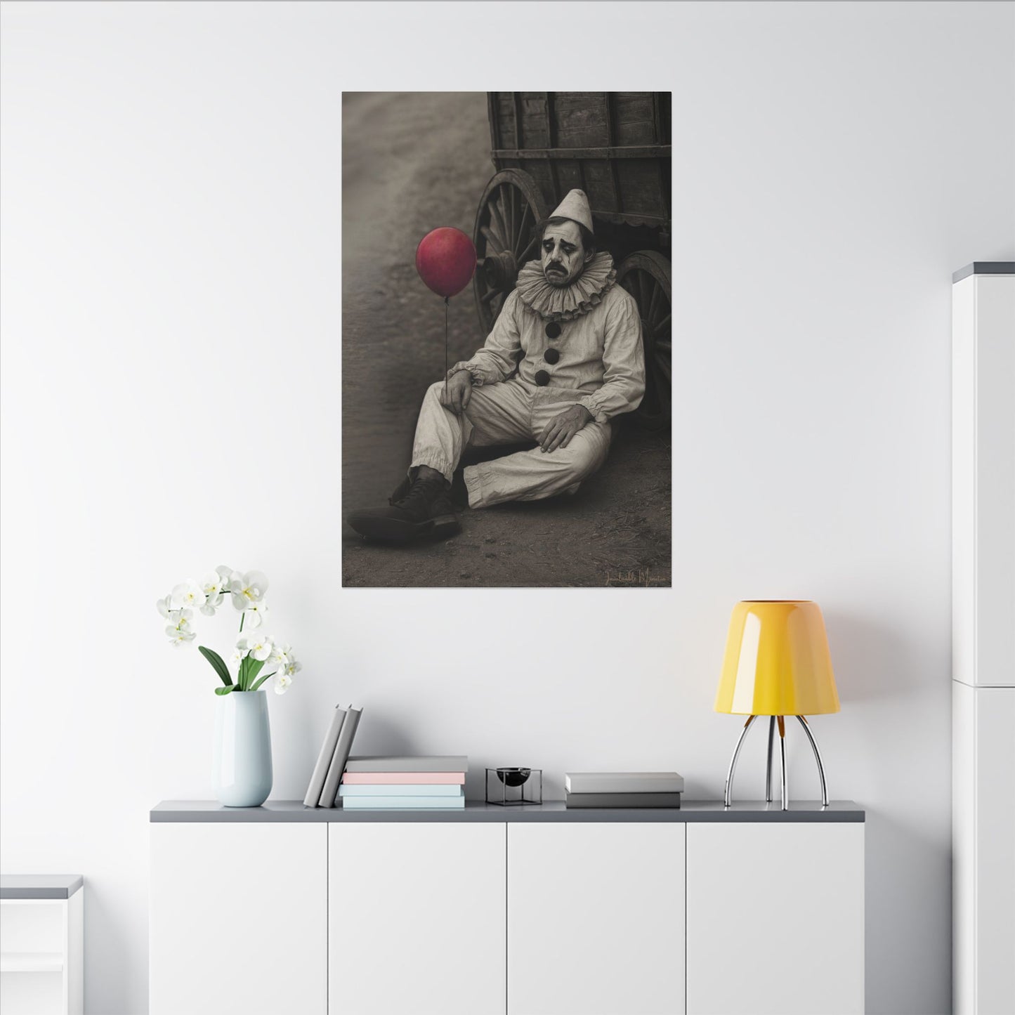 The Clown – Matte Canvas Print (Gallery-Wrapped) 0.75" – Vintage Circus-Inspired Canvas Wall Art