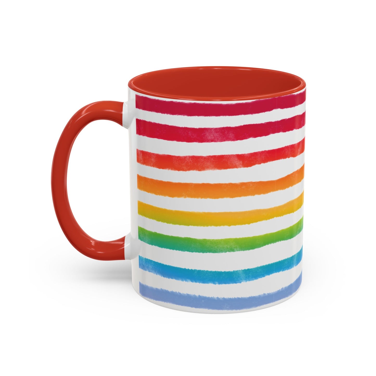 π Bold Rainbow Stripes Pride Mug | 11oz/15oz | Purple Accent