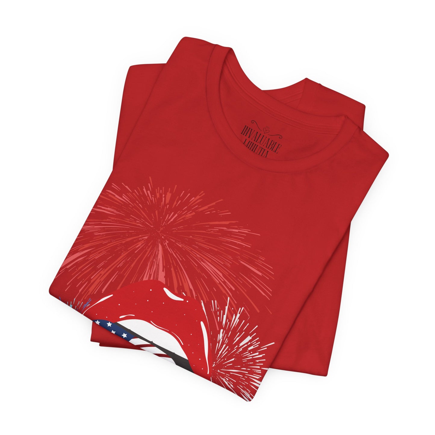 American Flag Lips Tee – Unisex Bella + Canvas Jersey Tee - 4th of July