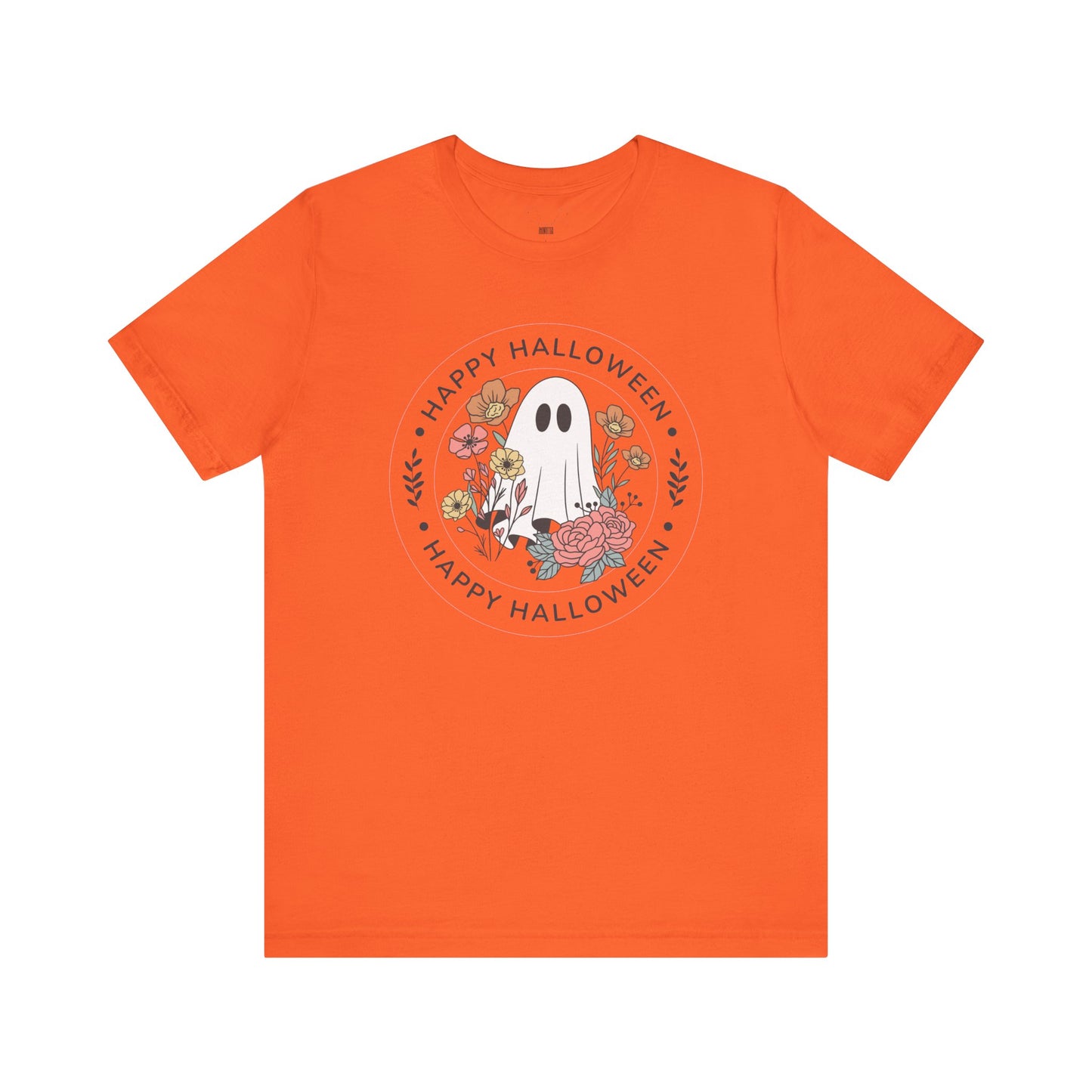 Happy Halloween Floral Ghost Tee – Bella+Canvas 3001