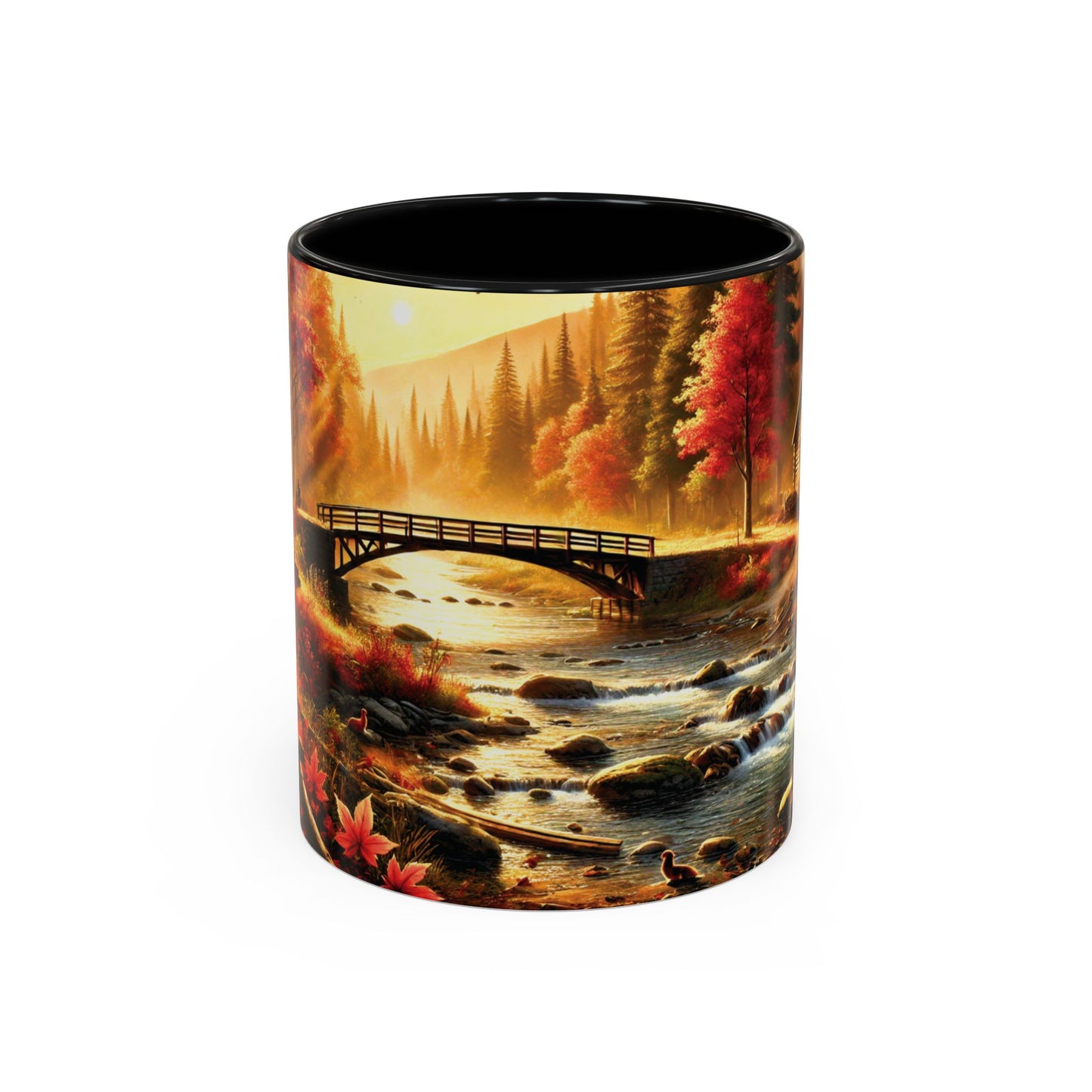 Cozy Autumn Cabin Mug | Fall Vibes Accent Coffee Mug (11oz/15oz)
