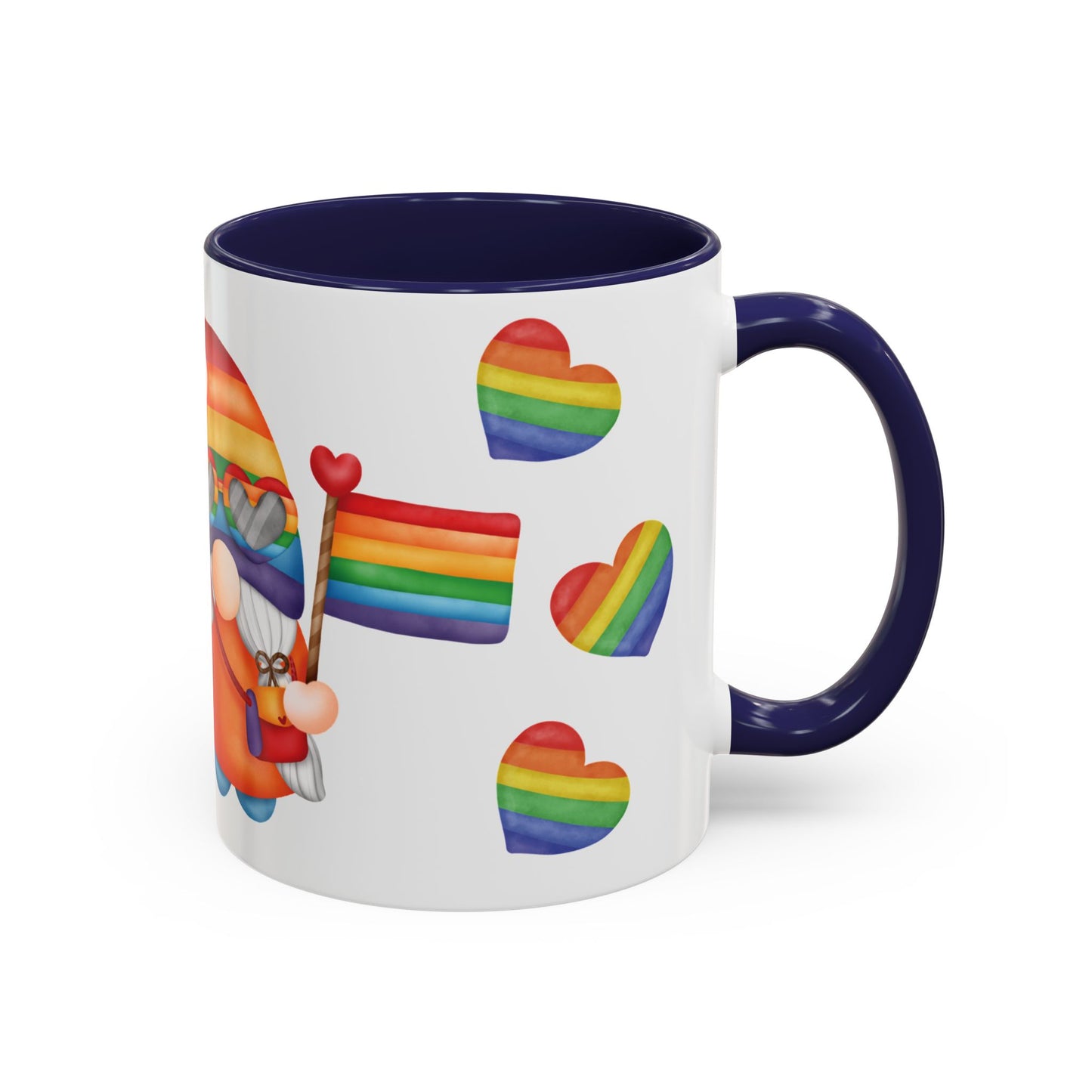 Pride Gnome Accent Mug | Rainbow Love Coffee Cup | 11oz & 15oz