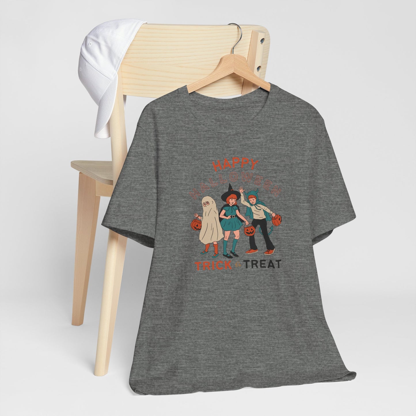 Happy Halloween Trick or Treat Vintage Vibe Tee โ Bella+Canvas 3001