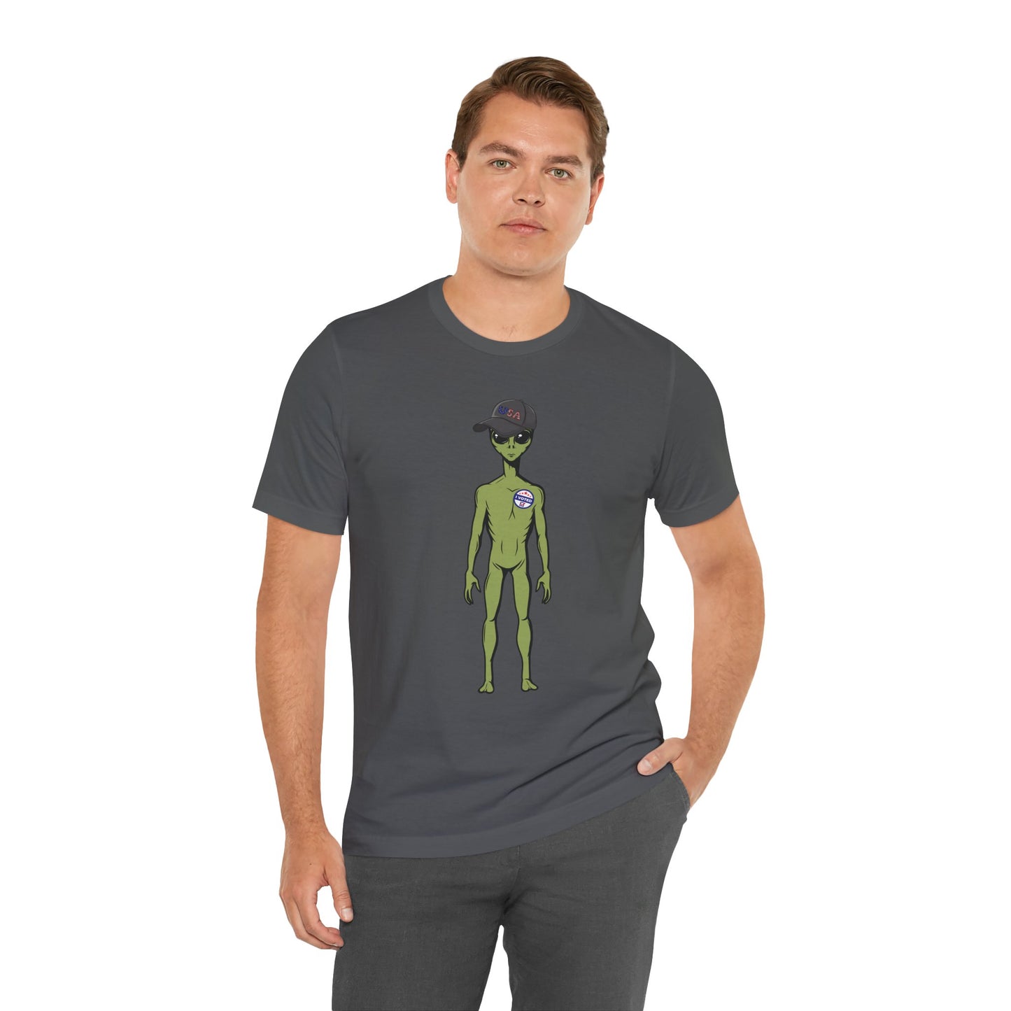 Alien Graphic Tee, Fun T-Shirt for Sci-Fi Lovers, Unisex Casual Wear, Great for Festivals, Gifts for Nerds, Everyday Comfort