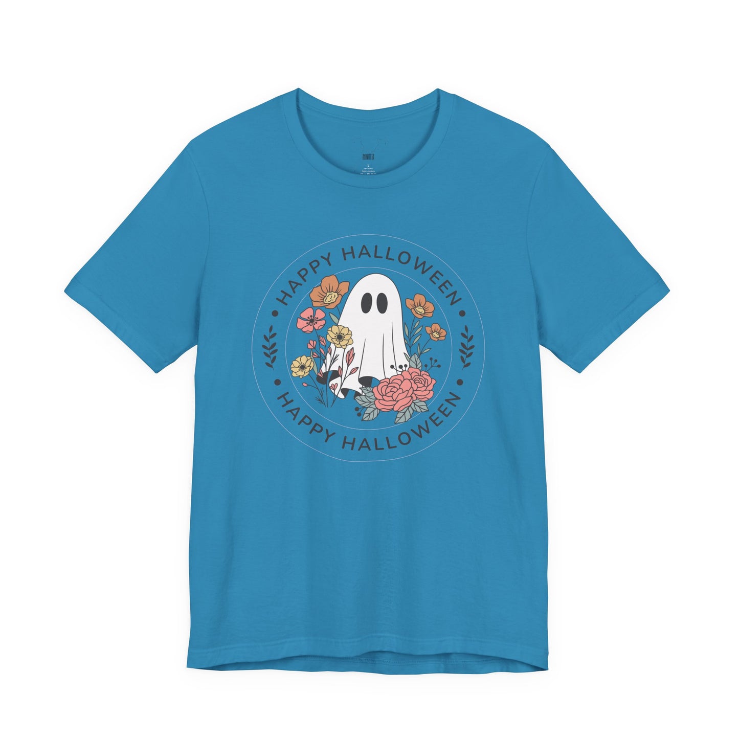 Happy Halloween Floral Ghost Tee – Bella+Canvas 3001