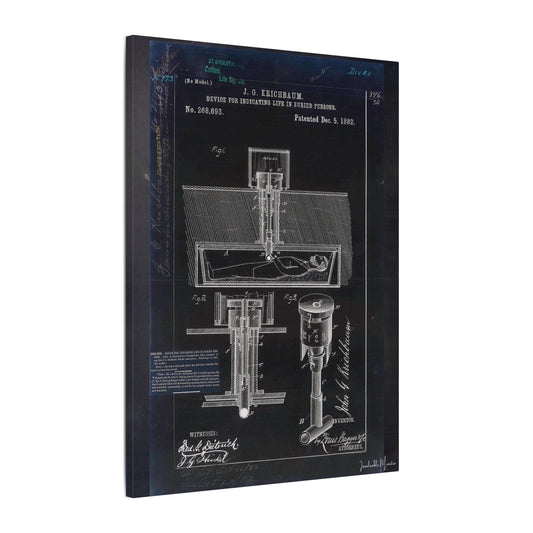 Safety Coffin Patent Print (1882) Canvas Print (0.75")