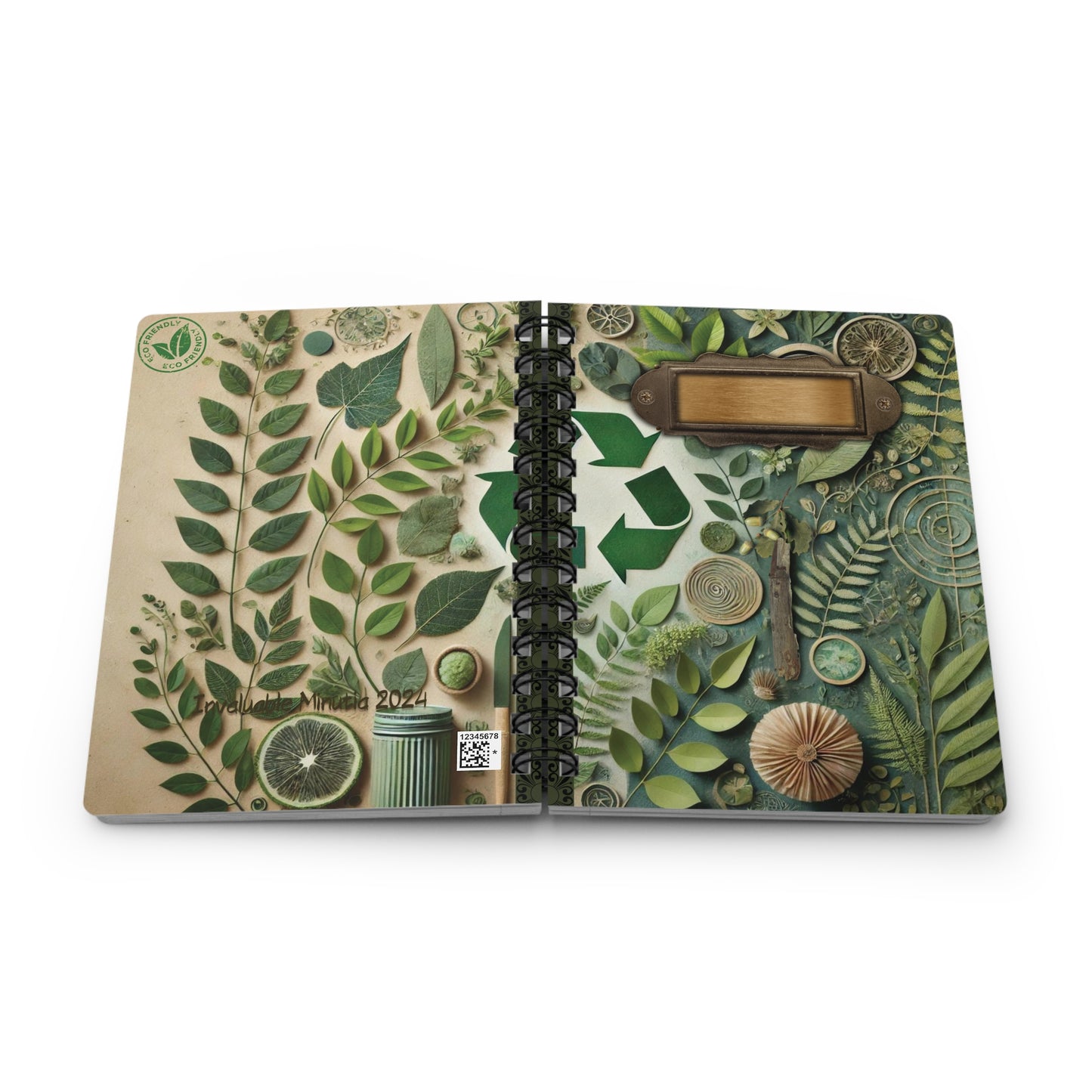 Eco-Friendly Spiral Bound Journal | Recycled Paper Notebook | Nature Design Diary | Sustainable 5x7 Planner | Earth Day Gift - Hard Cover