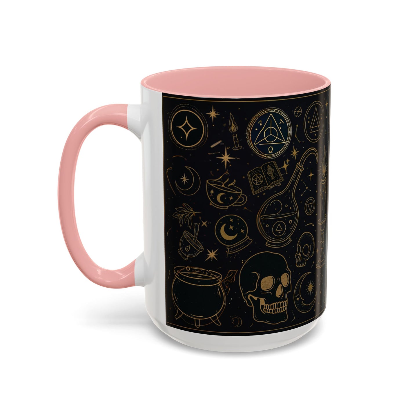 Witchy Aesthetic Coffee Mug โ 15oz Black & Purple Ceramic with Occult Symbols โ Goth Kitchen Decor, Halloween Gift Idea - 11oz/15oz