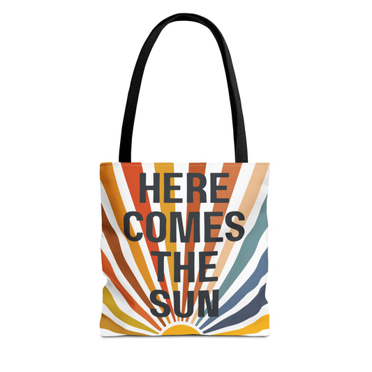 Aquí viene el sol – Bolso de mano retro con diseño de rayos de sol