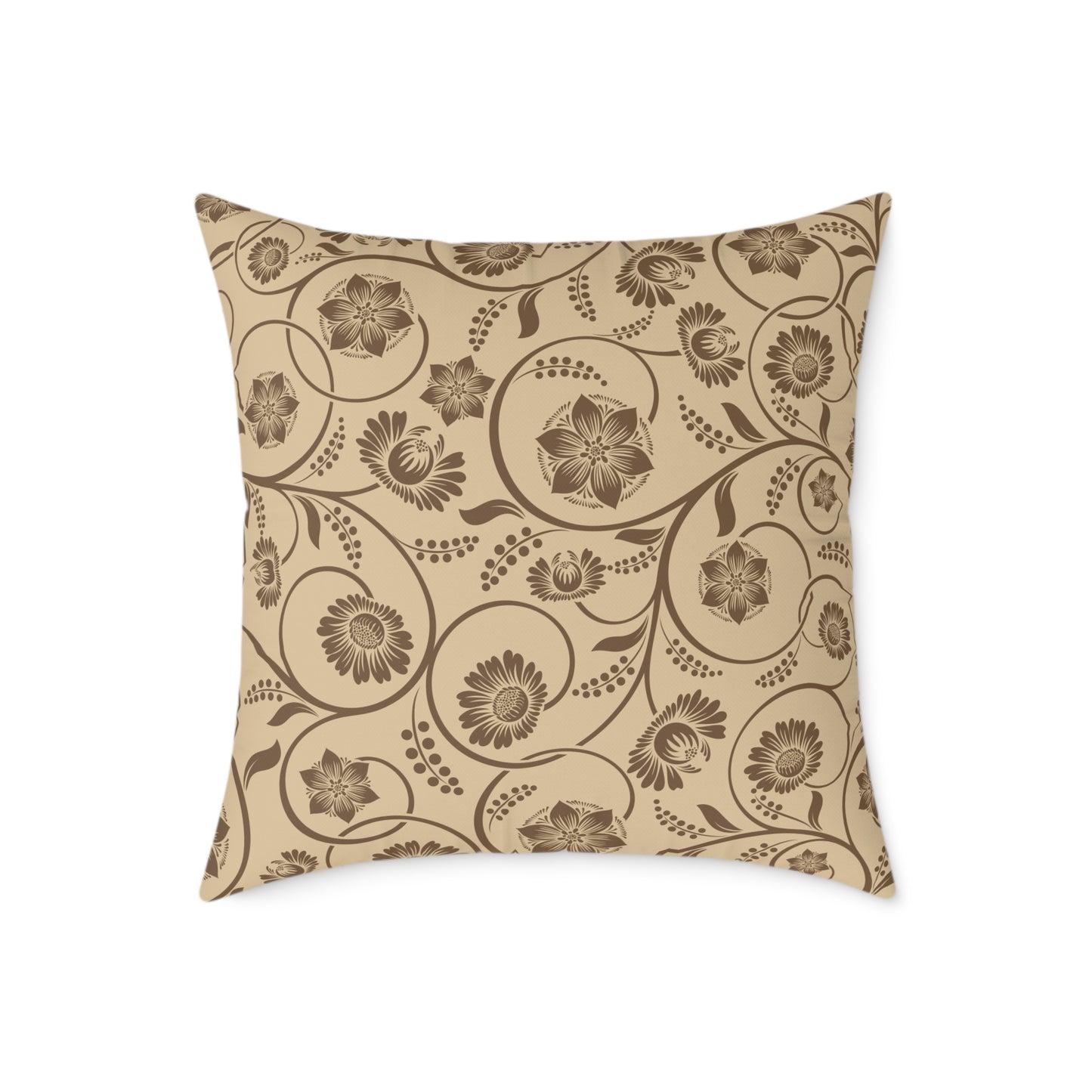 Earthy Witchy Botanical Square Poly Canvas Throw Pillow