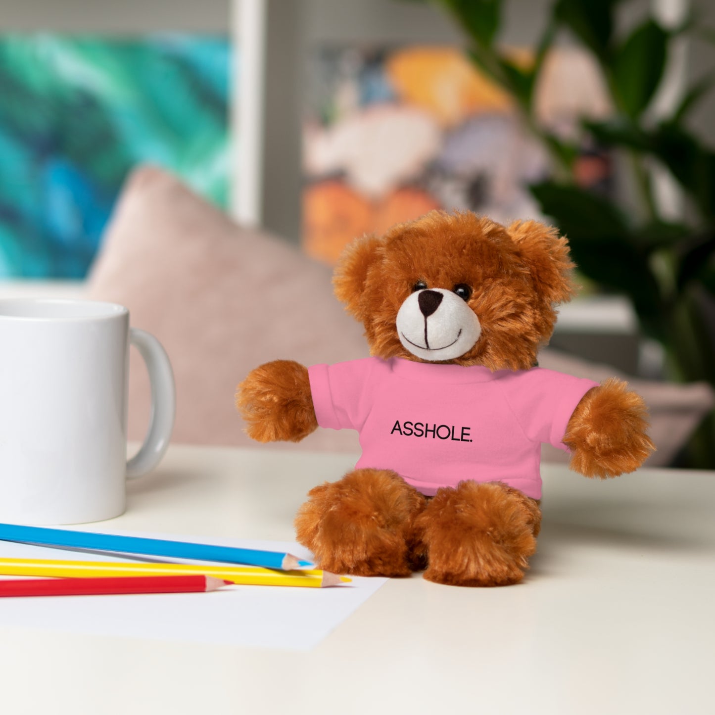 8" Funny Stuffed Animal Gift for Adults, Cute Plush Toy, Humor Bear, Sarcastic Gifts, Quirky Decor, Comfort Toy with Quote