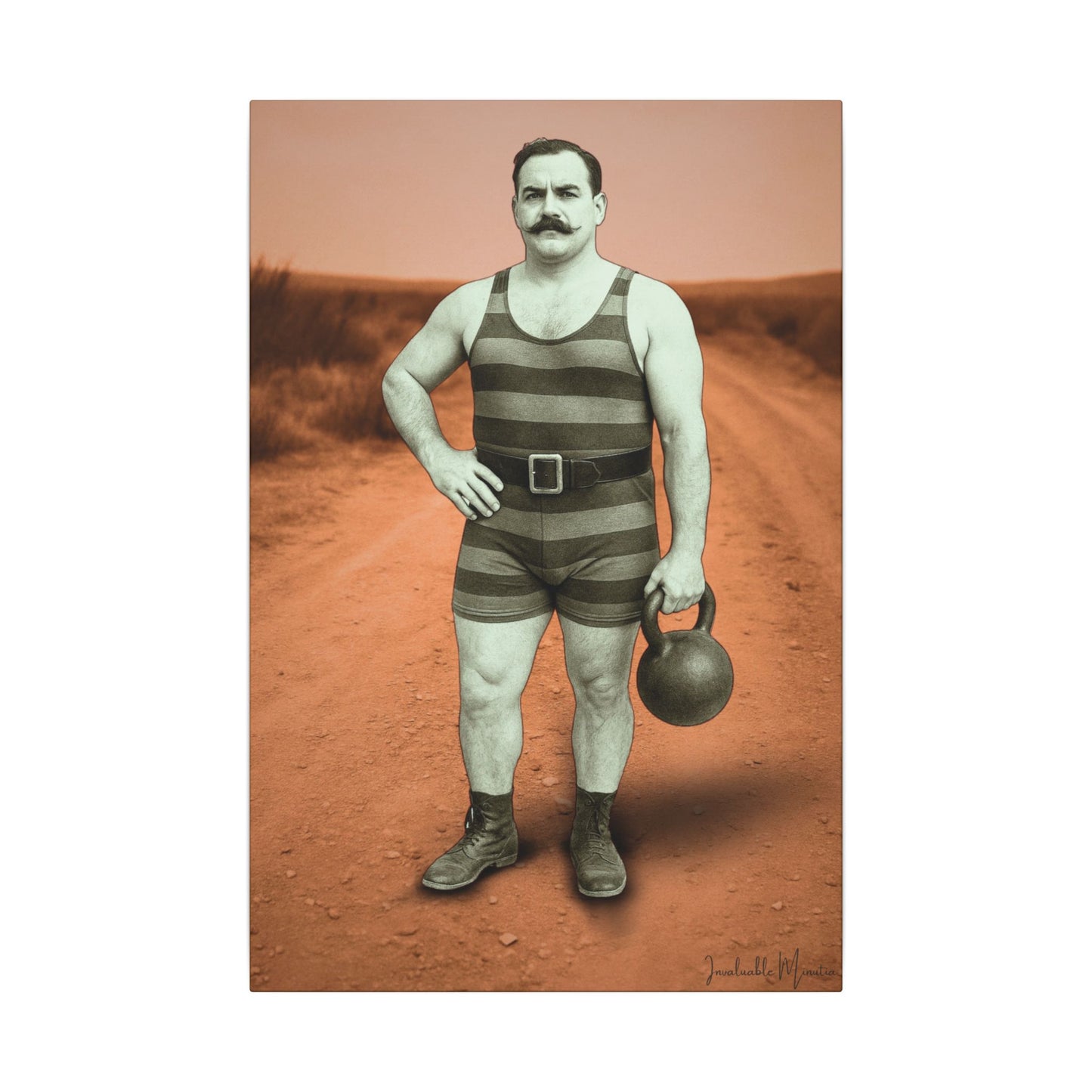 The Strongman – Matte Canvas Print (Gallery-Wrapped) 0.75" – Vintage Circus-Inspired Canvas Wall Art