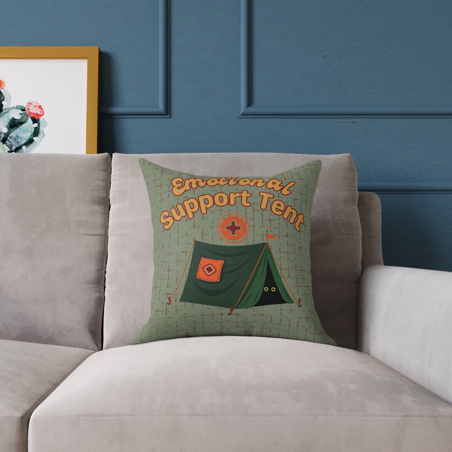 Fun Camping Decor Pillow - Emotional Support Tent β Boutique Canvas Throw Pillow