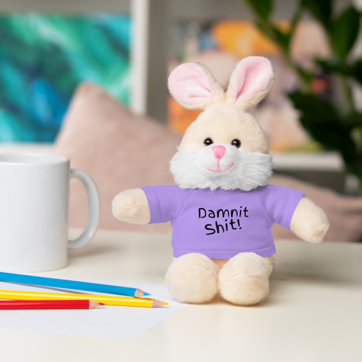 8" Funny Stuffed Animal Gift for Adults, Cute Plush Toy, Humor Bear, Sarcastic Gifts, Quirky Decor, Comfort Toy with Quote