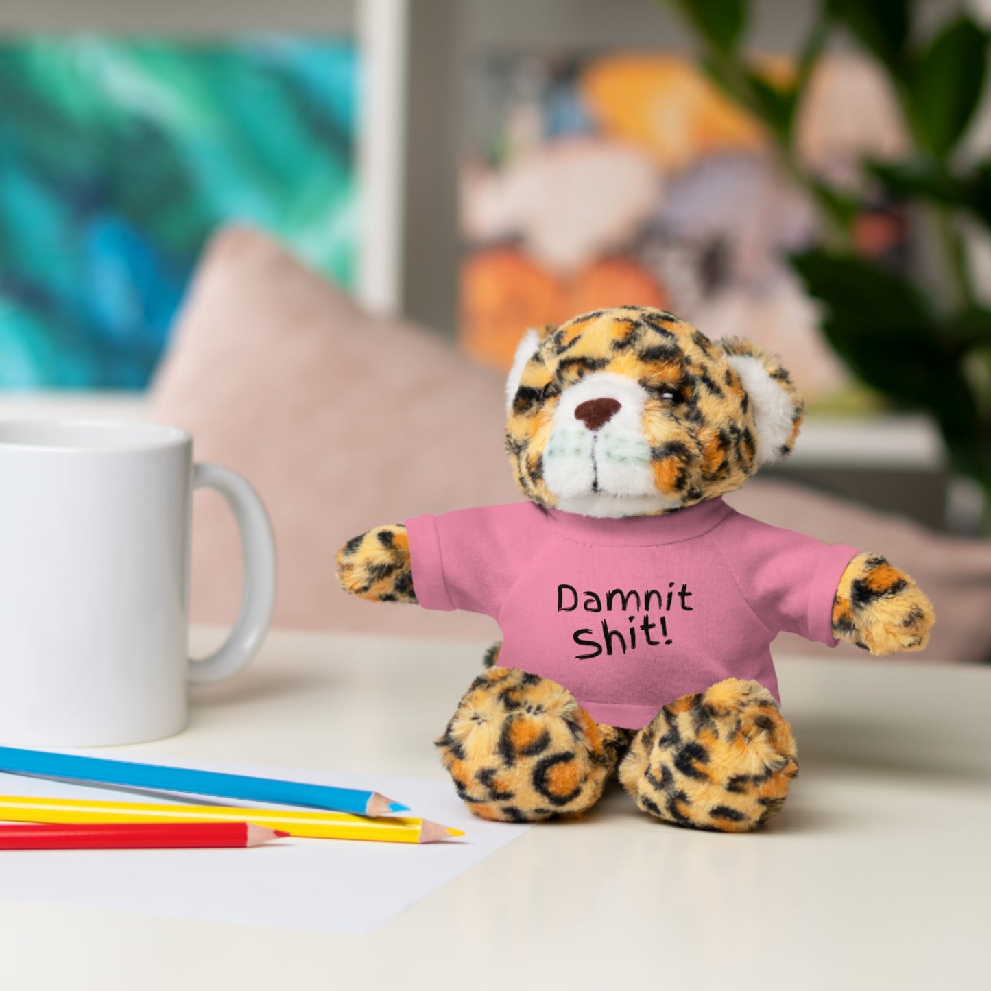 8" Funny Stuffed Animal Gift for Adults, Cute Plush Toy, Humor Bear, Sarcastic Gifts, Quirky Decor, Comfort Toy with Quote