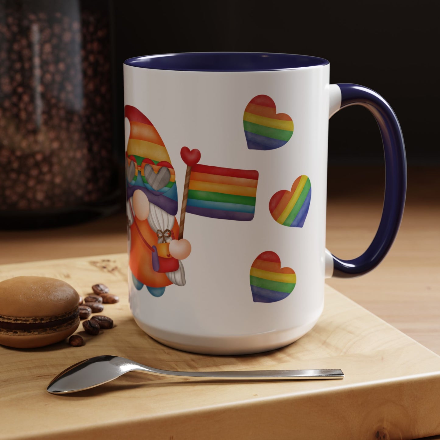 Pride Gnome Accent Mug | Rainbow Love Coffee Cup | 11oz & 15oz