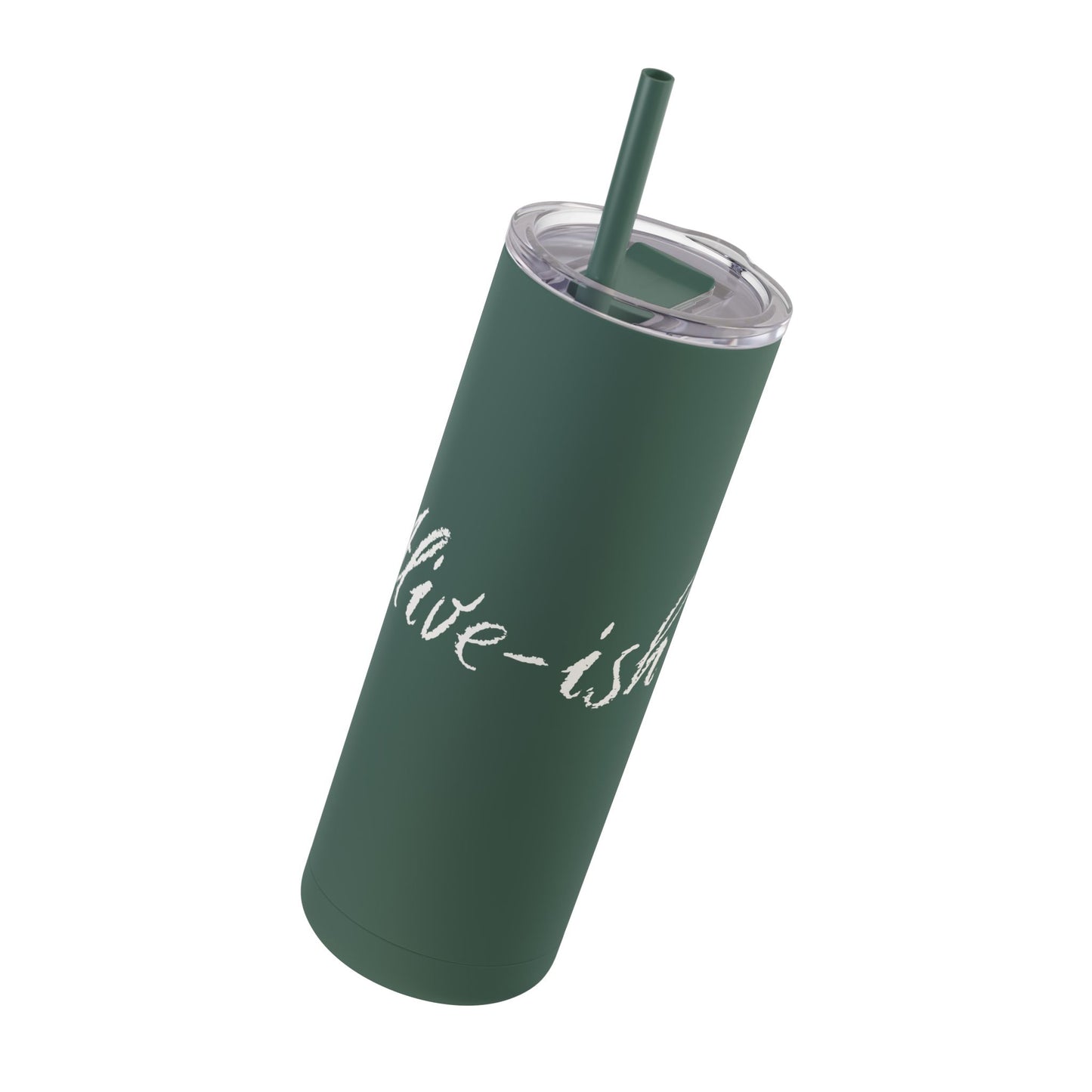 “Alive-ish” Matte Tumbler – 20oz Maars Skinny Tumbler with Straw | Chalk Script Hydration Statement