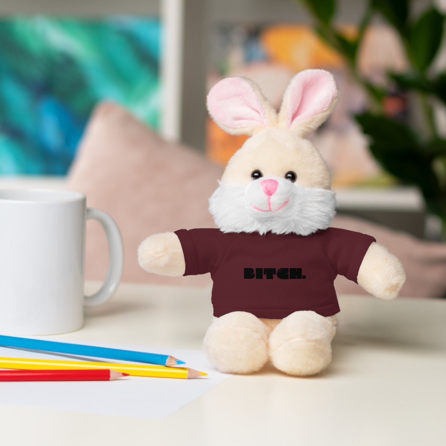 8" Funny Stuffed Animal Gift for Adults, Cute Plush Toy, Humor Bear, Sarcastic Gifts, Quirky Decor, Comfort Toy with Quote