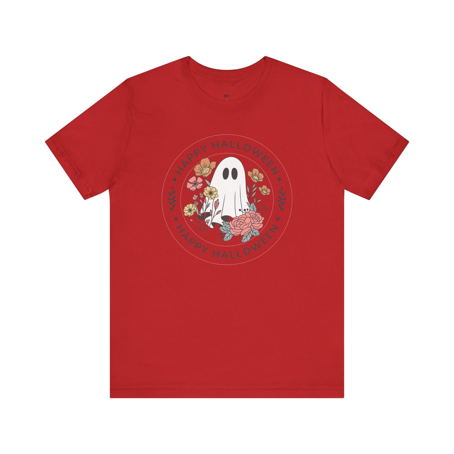 Happy Halloween Floral Ghost Tee – Bella+Canvas 3001