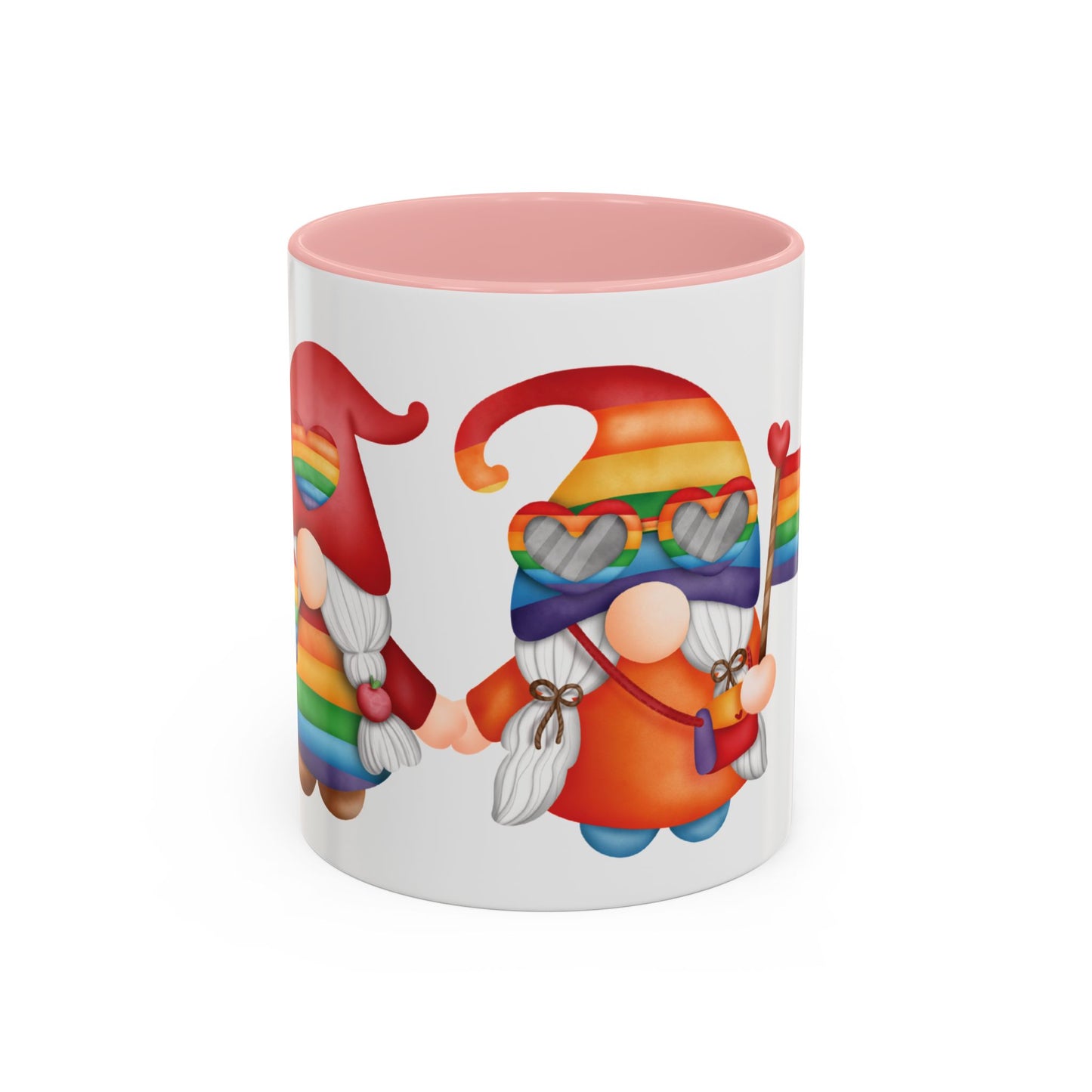 Pride Gnome Accent Mug | Rainbow Love Coffee Cup | 11oz & 15oz