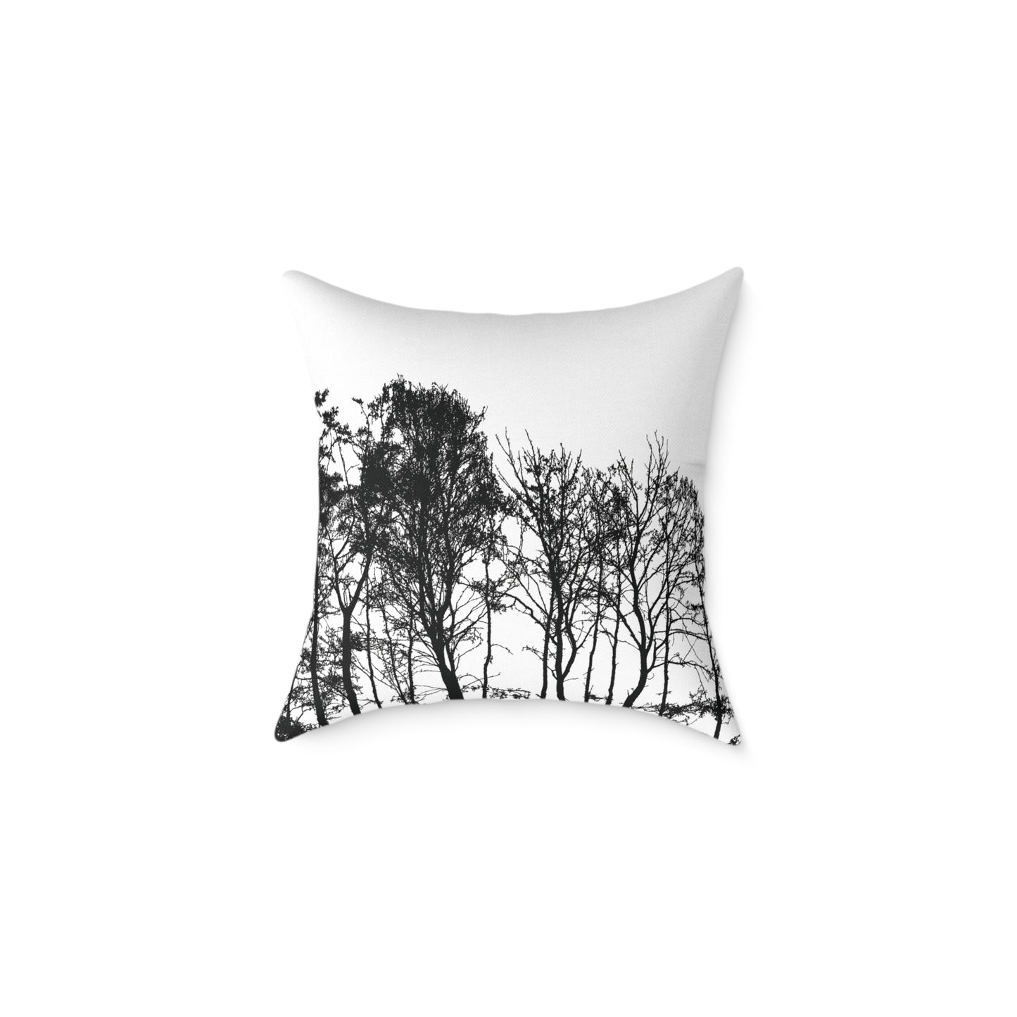 Dead Calm Treeline Silhouette Pillow β Stark Nature Accent for Lovers of the Bare & Bold - Canvas Throw Pillow