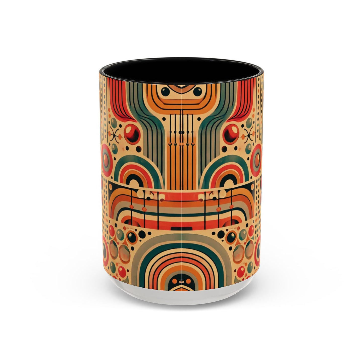 πΏ Retro Boho Accent Coffee Mug | 11oz & 15oz Ceramic Cup | Custom Colors Available