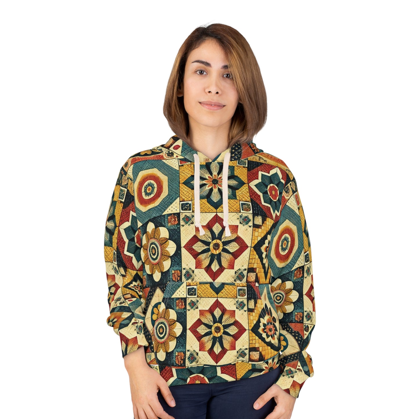 Vintage Bohemian Floral Unisex Pullover Hoodie - Cozy Vintage Inspired Sweatshirt