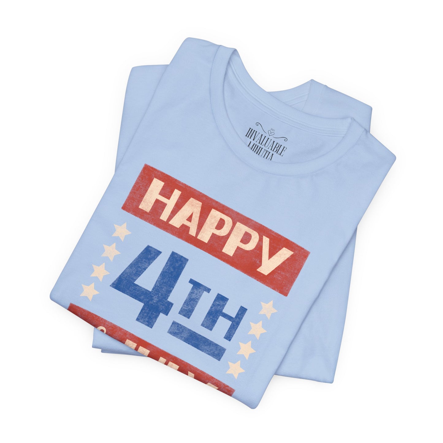Happy 4th / Land of the Free Tee – Dual-Sided Print – Unisex Bella + Canvas Jersey T-Shirt
