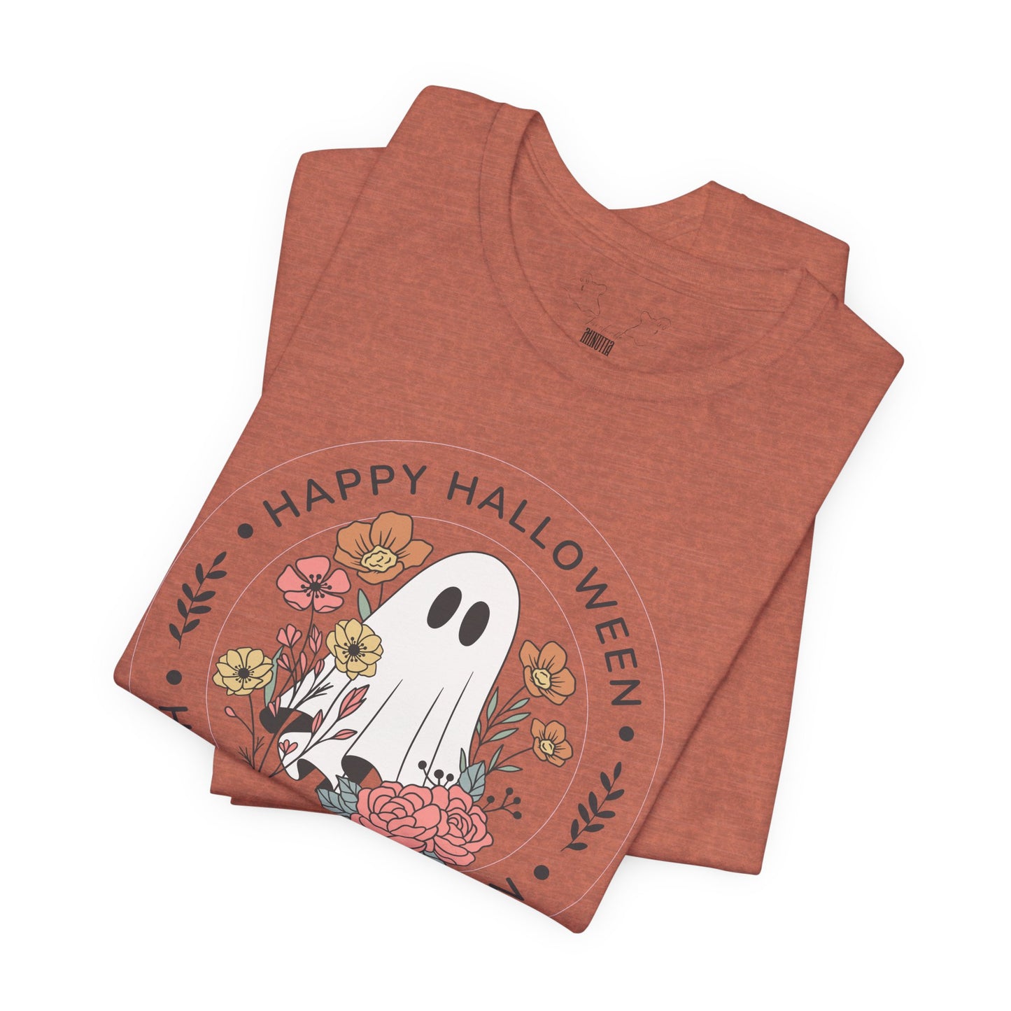 Happy Halloween Floral Ghost Tee – Bella+Canvas 3001