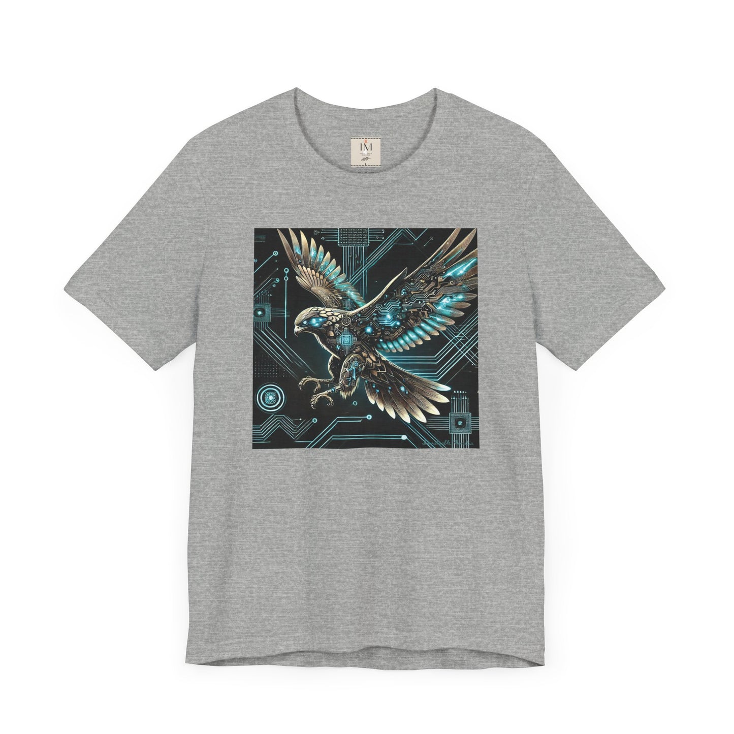 Futuristic Falcon Tech Tee - Unisex Short Sleeve Jersey Shirt - Cyber Falcon