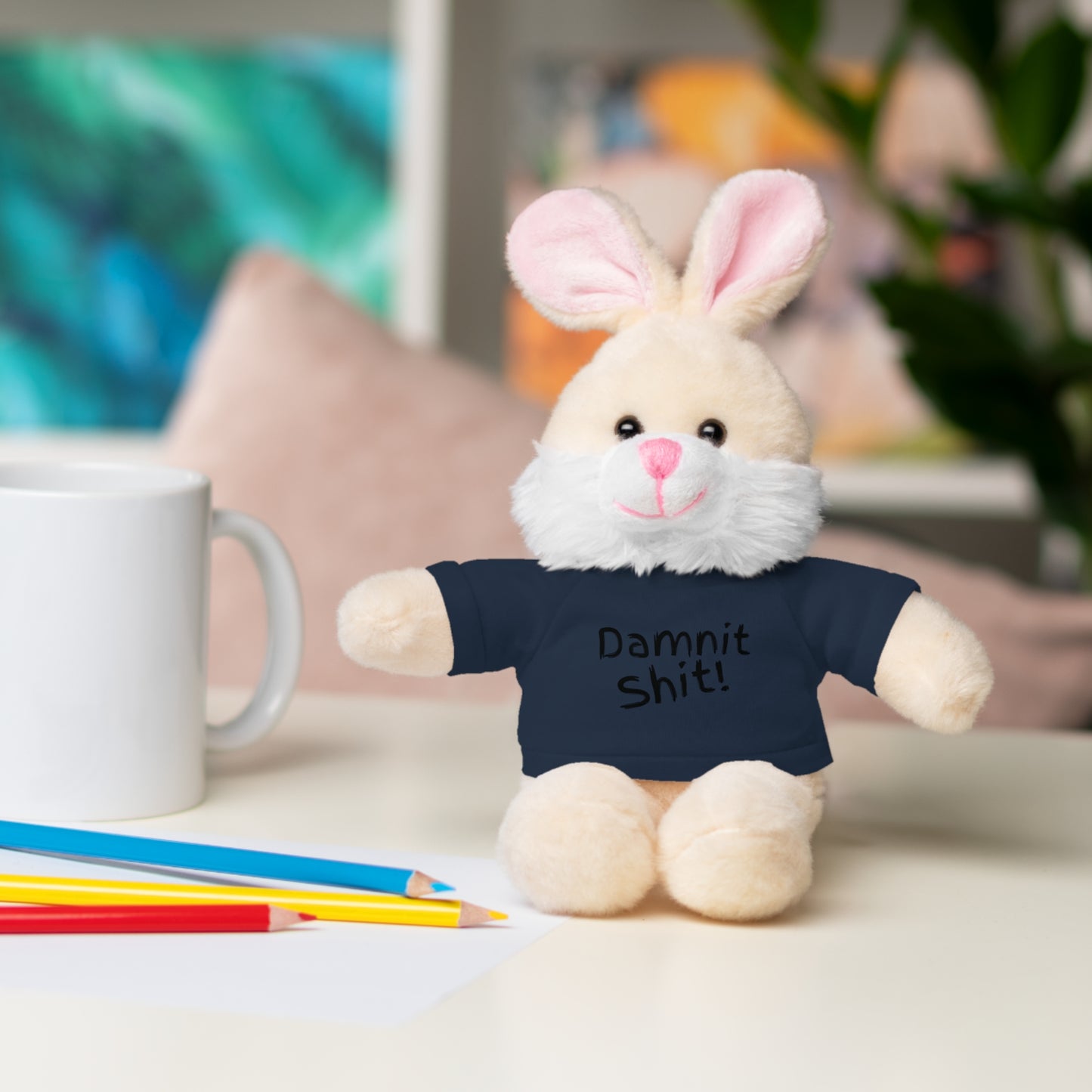 8" Funny Stuffed Animal Gift for Adults, Cute Plush Toy, Humor Bear, Sarcastic Gifts, Quirky Decor, Comfort Toy with Quote