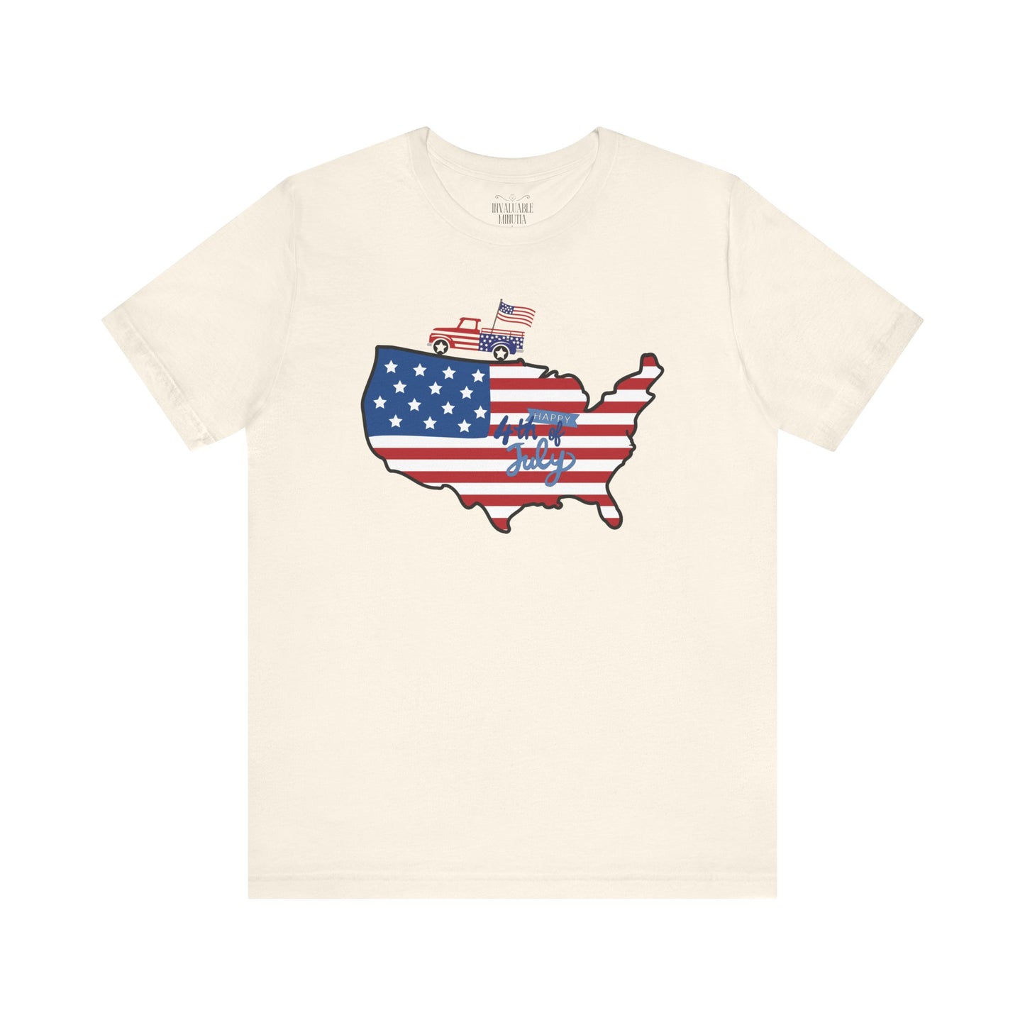 All-American USA Map & Truck Tee β Unisex Bella+Canvas Jersey Tee - 4th of July T-Shirt