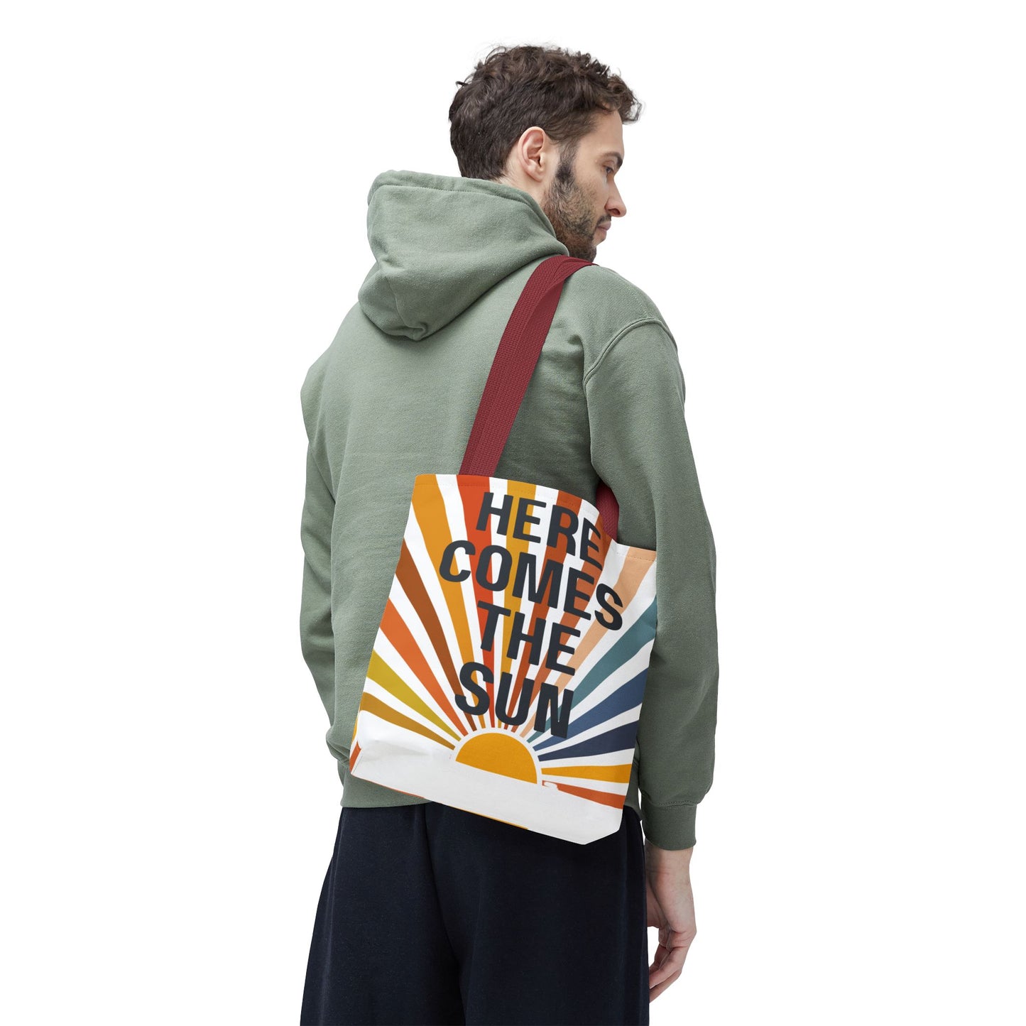 Here Comes the Sun β Retro Sunburst Tote Bag