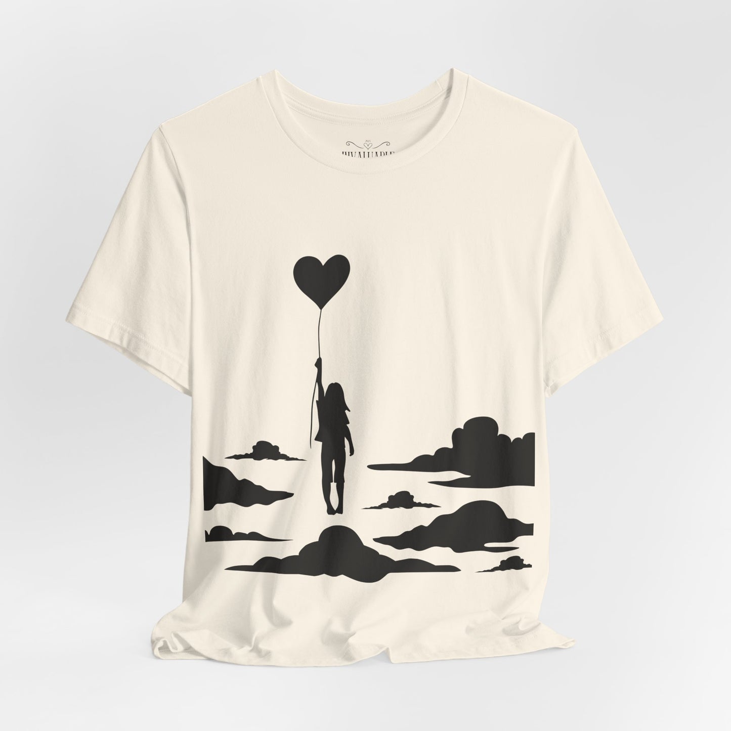 π Up and Away Tee β Heart Balloon Silhouette