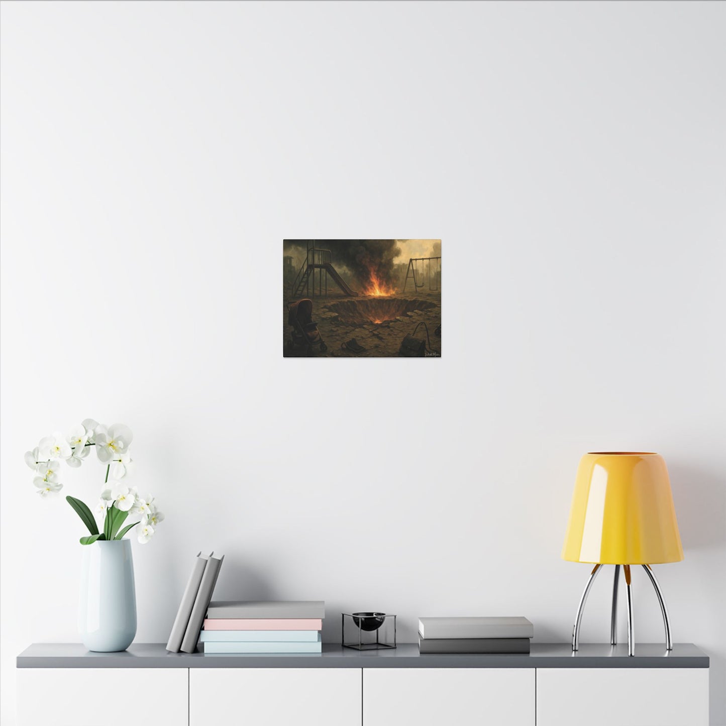 Apocalyptic Playground Canvas Print – Dark Surreal Landscape Wall Art – Post-Apocalyptic Home Décor