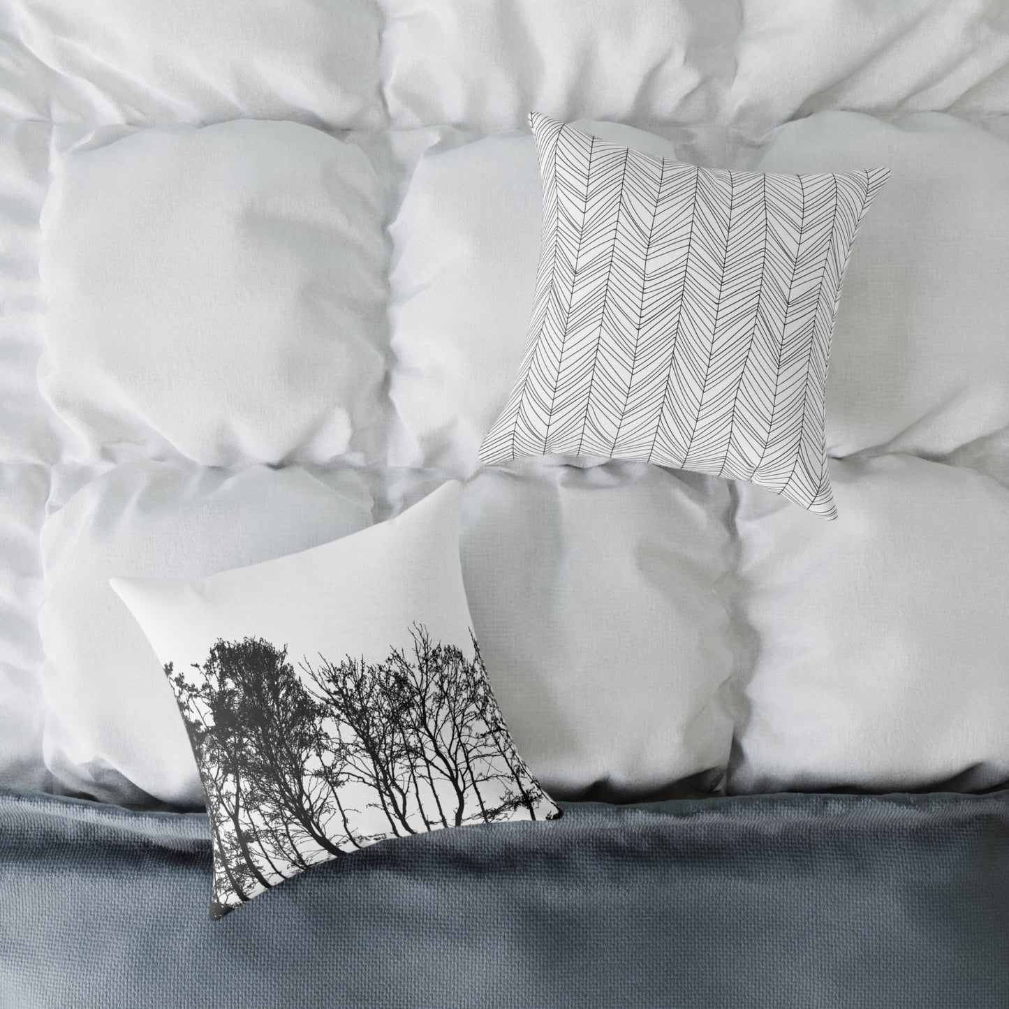 Dead Calm Treeline Silhouette Pillow β Stark Nature Accent for Lovers of the Bare & Bold - Canvas Throw Pillow
