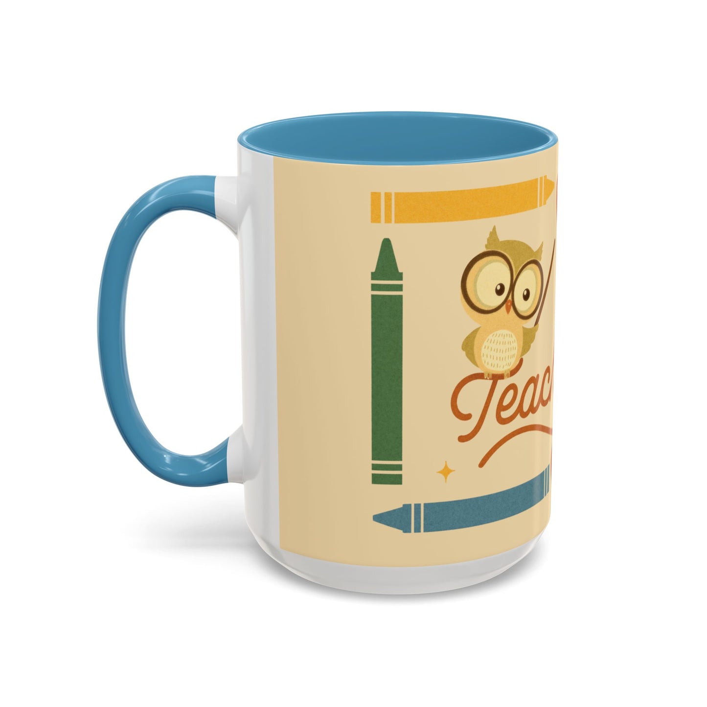 Teach Love Inspire Color Accent Mug (11oz/15oz) – Teacher Gift • Back to School • Durable Ceramic, Dishwasher & Microwave Safe