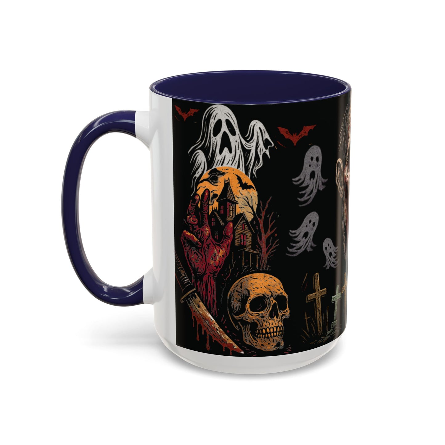 Horror Coffee Mug – Zombie Graveyard Halloween Design – 11oz & 15oz Ceramic – Creepy Goth Kitchen Decor