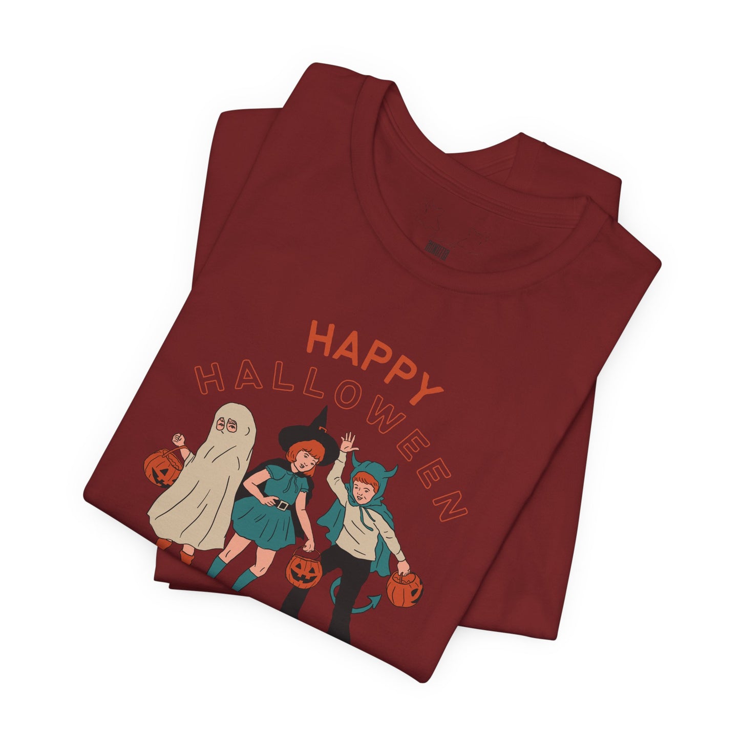 Happy Halloween Trick or Treat Vintage Vibe Tee โ Bella+Canvas 3001