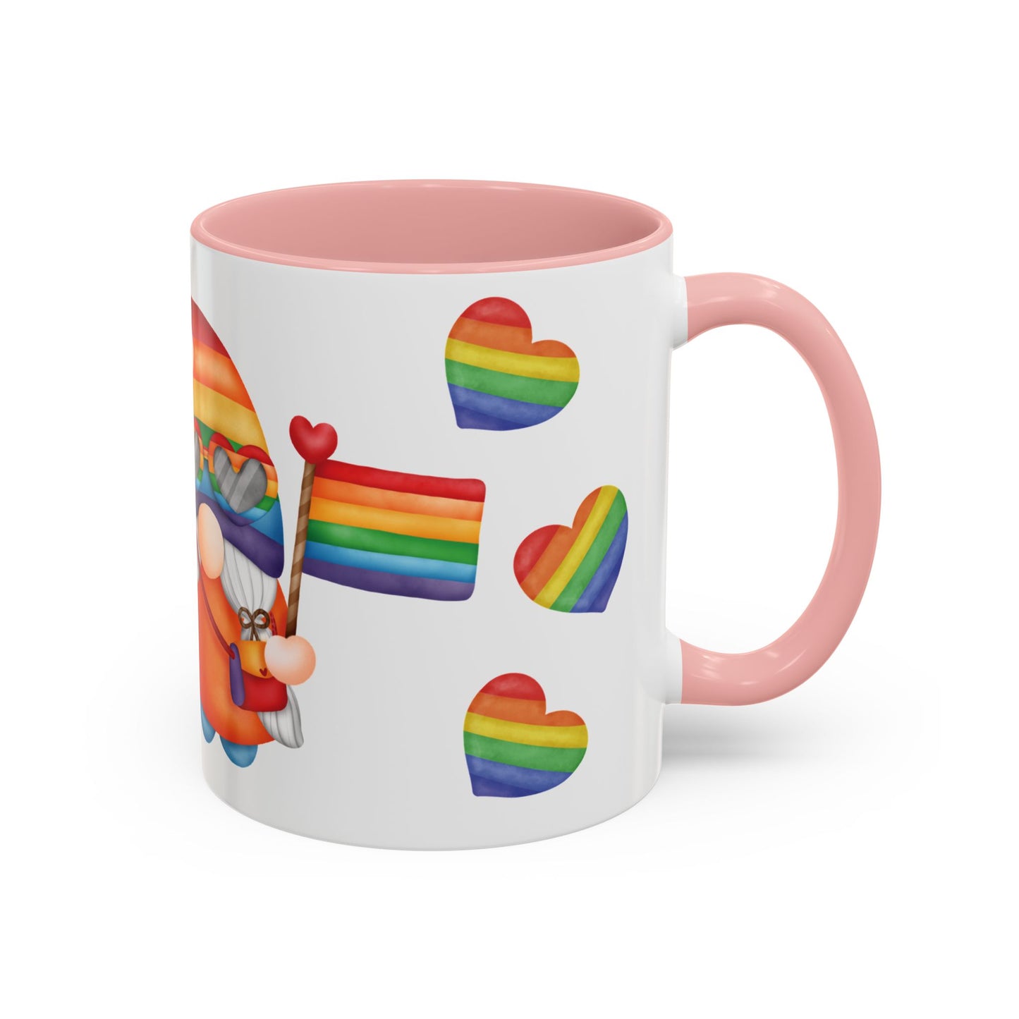 Pride Gnome Accent Mug | Rainbow Love Coffee Cup | 11oz & 15oz