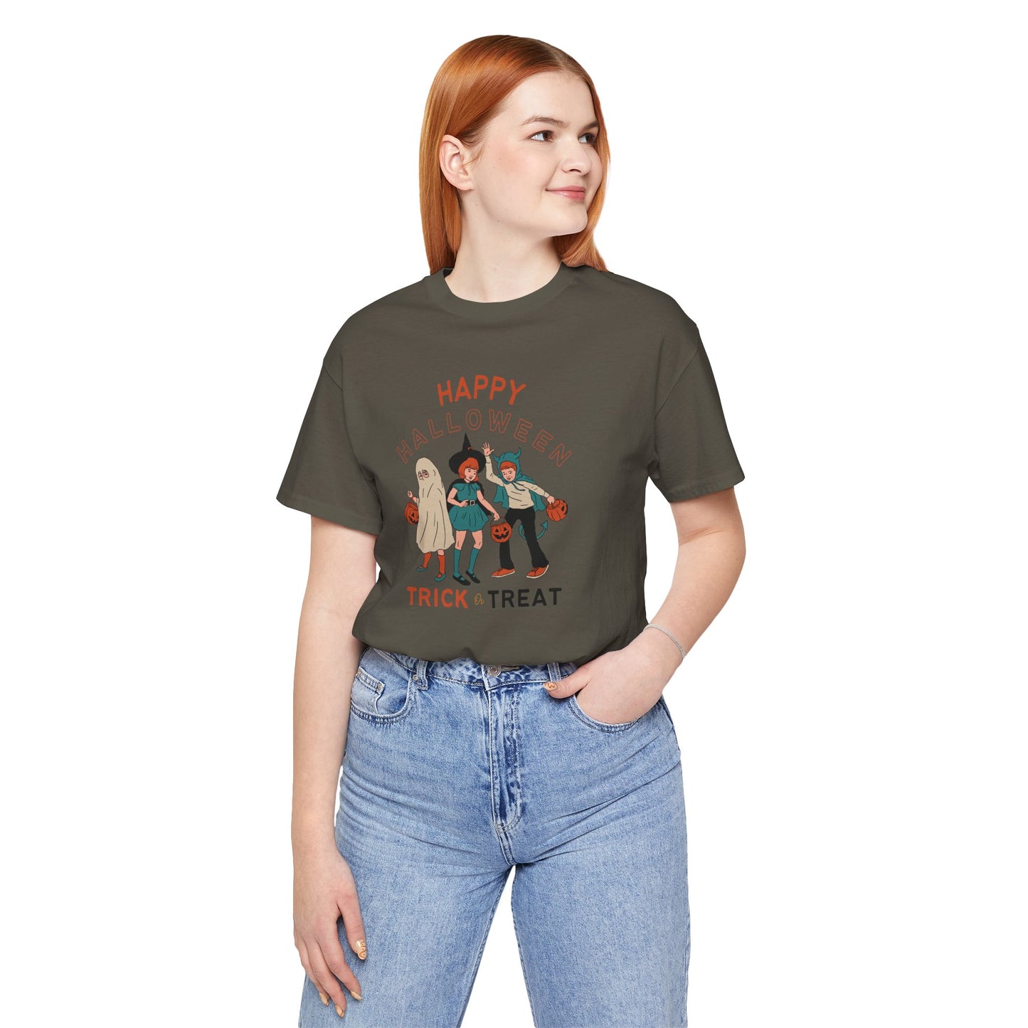 Happy Halloween Trick or Treat Vintage Vibe Tee โ Bella+Canvas 3001